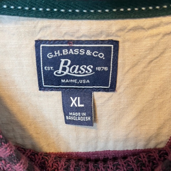 🔥SALE  GH Bass & Co maroon Pullover Sweater (XL) - Picture 3 of 4